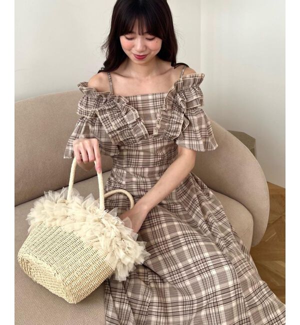  「バックレースアップフリルワンピース」|ワンピース|