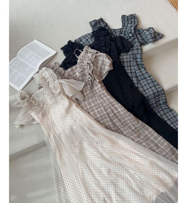  「バックレースアップフリルワンピース」|ワンピース|