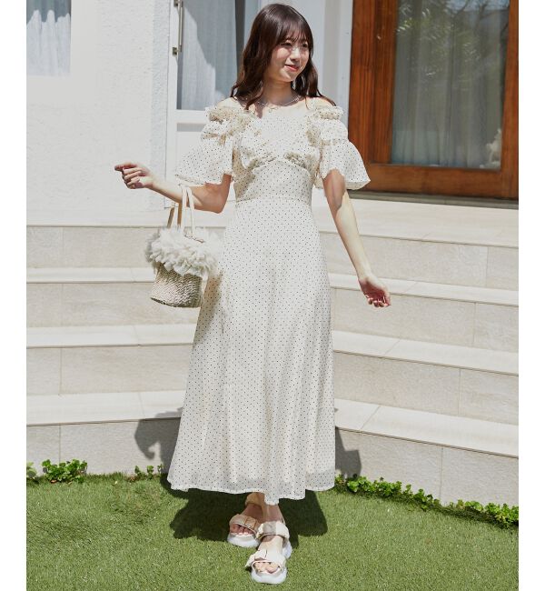  「バックレースアップフリルワンピース」|ワンピース|