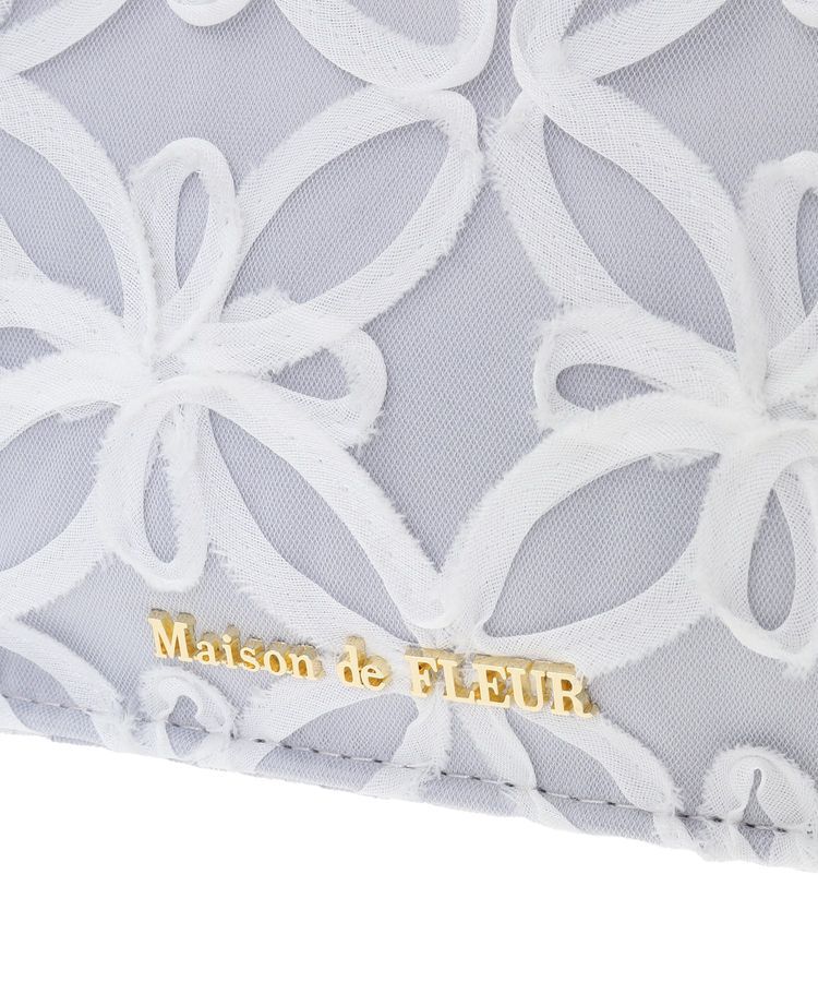 Maison de FLEUR「チュールフラワーフリルスクエアトートバッグ」|トートバッグ|