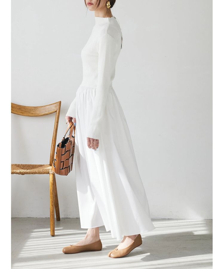 AnriettMusee「リブニットドッキングワンピース」|ワンピース|