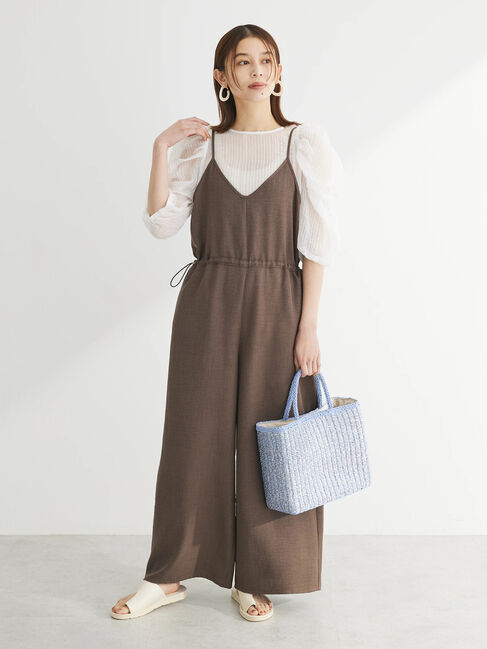 Green Parks「冷っとすずやかウエストドロストサロペット」|ワンピース|