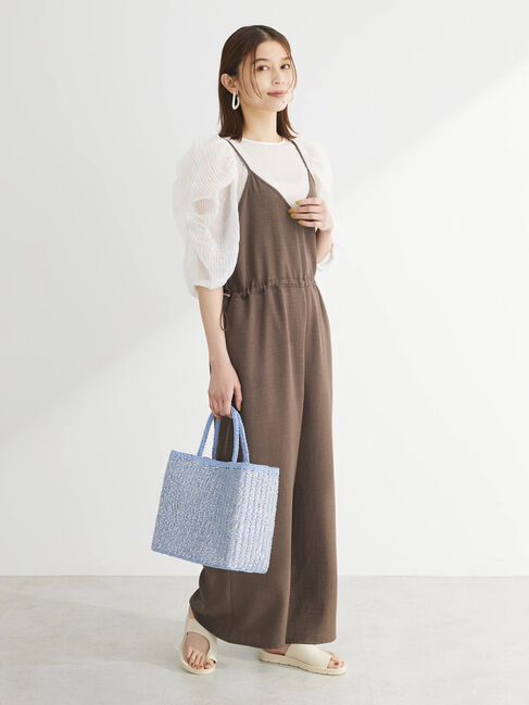 Green Parks「冷っとすずやかウエストドロストサロペット」|ワンピース|