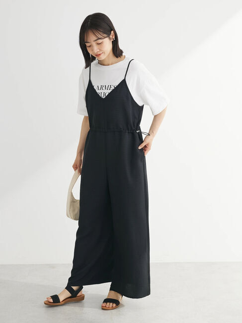 Green Parks「冷っとすずやかウエストドロストサロペット」|ワンピース|