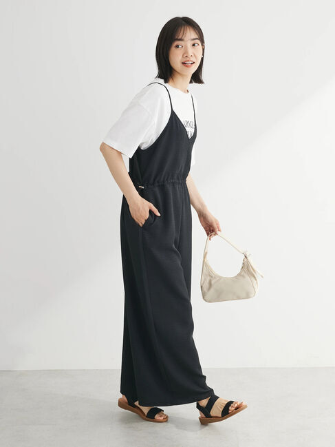 Green Parks「冷っとすずやかウエストドロストサロペット」|ワンピース|