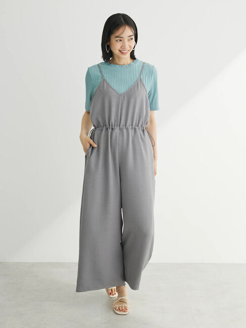 Green Parks「冷っとすずやかウエストドロストサロペット」|ワンピース|