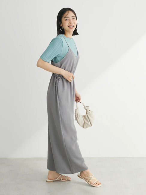 Green Parks「冷っとすずやかウエストドロストサロペット」|ワンピース|