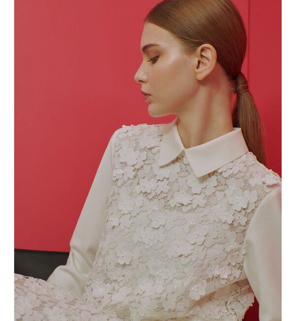 LOULOU WILLOUGHBY「【LOULOU WILLOUGHBY】ケミカルフラワーレースプルオーバー」|ニット・セーター|