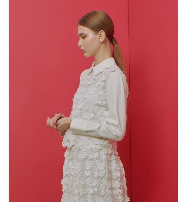 LOULOU WILLOUGHBY「【LOULOU WILLOUGHBY】ケミカルフラワーレースプルオーバー」|ニット・セーター|