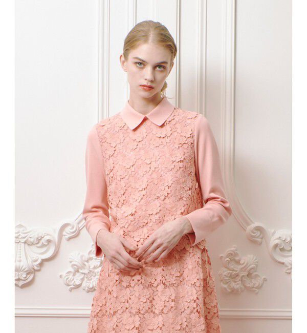 LOULOU WILLOUGHBY「【LOULOU WILLOUGHBY】ケミカルフラワーレースプルオーバー」|ニット・セーター|ピンク