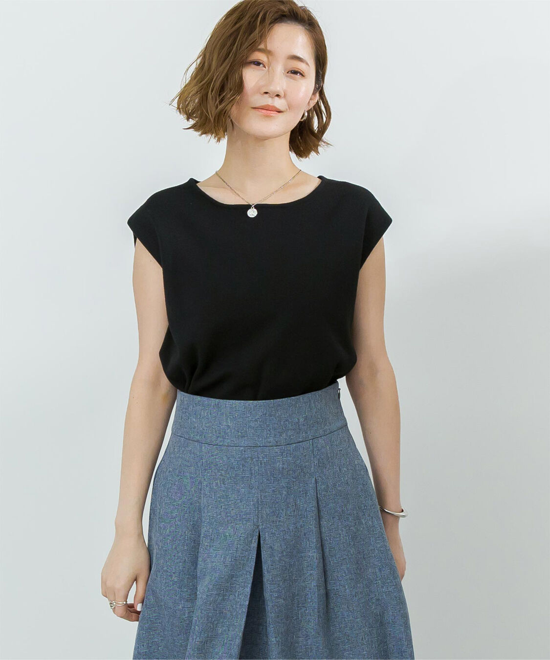 ur's「フレンチスリーブニットトップス」|ニット・セーター|ブラック