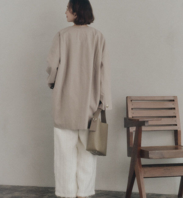  「ノーカラーコクーンシルエットコート」|その他|