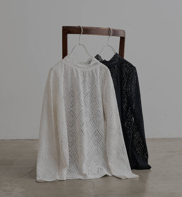  「ストレッチレースハイネックカットソー」|プルオーバー|