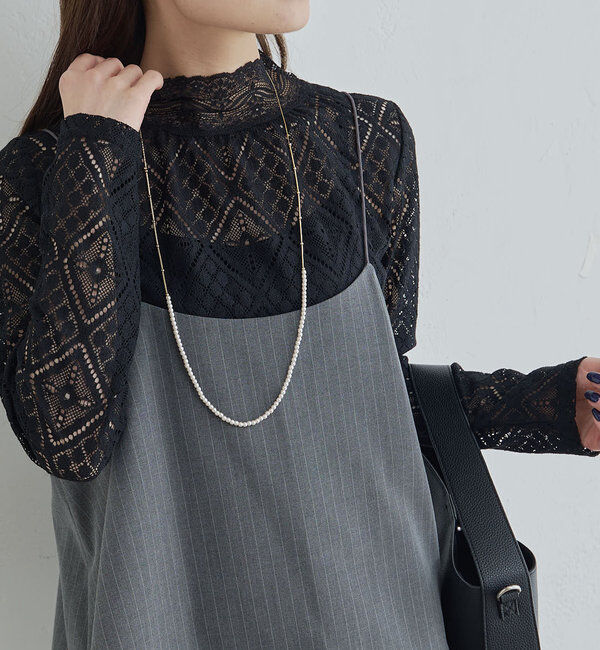  「ストレッチレースハイネックカットソー」|プルオーバー|