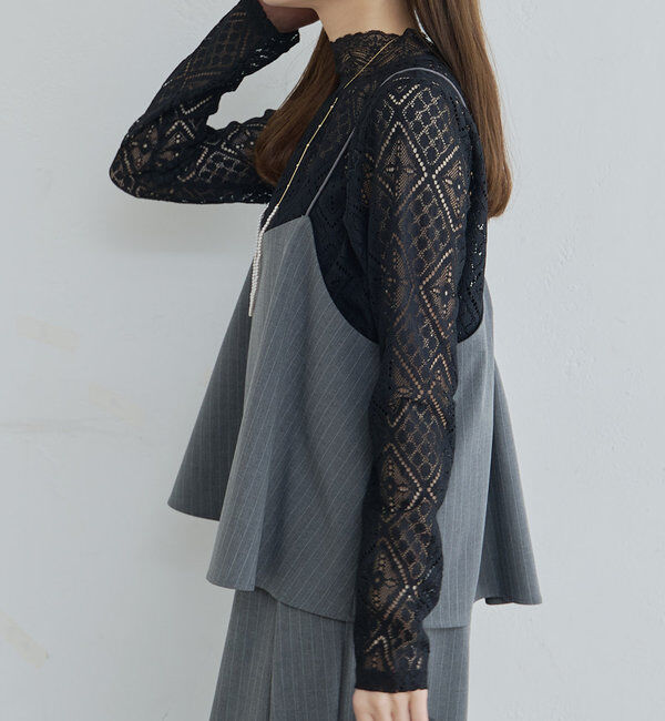  「ストレッチレースハイネックカットソー」|プルオーバー|