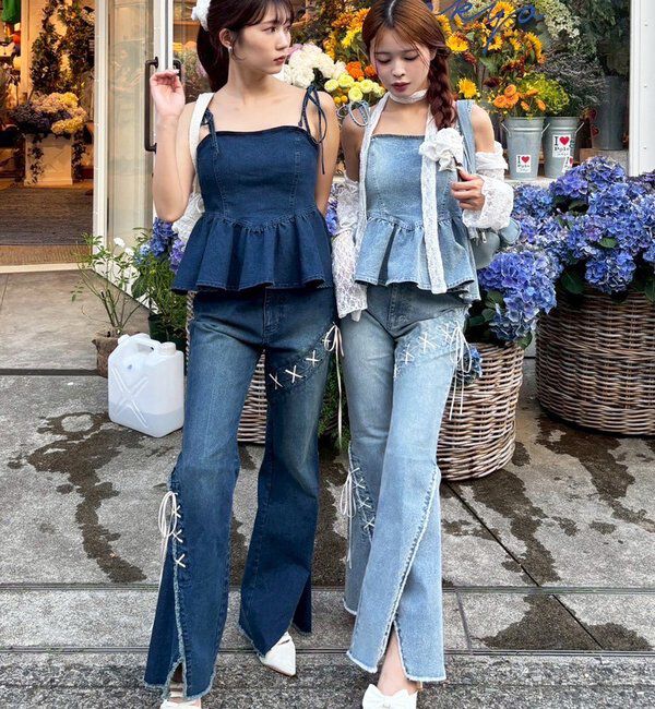  「【お揃いcollection】デニムビスチェ」|シャツ・ブラウス|