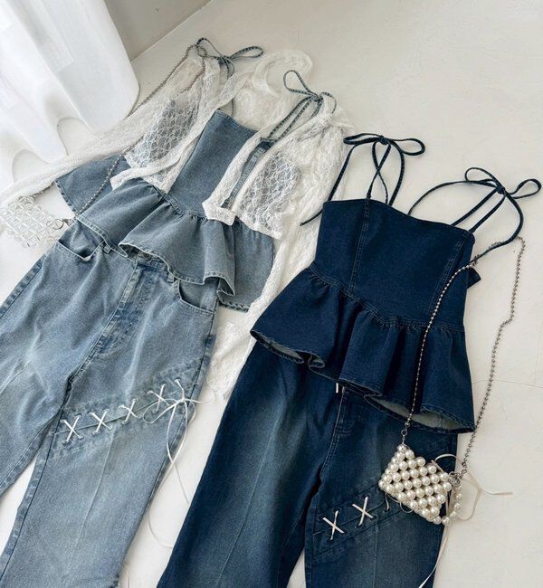  「【お揃いcollection】デニムビスチェ」|シャツ・ブラウス|