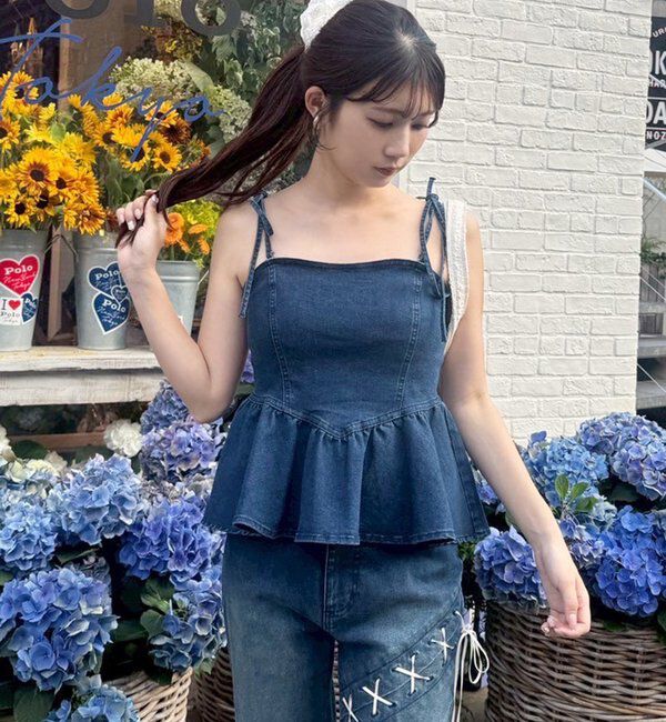  「【お揃いcollection】デニムビスチェ」|シャツ・ブラウス|