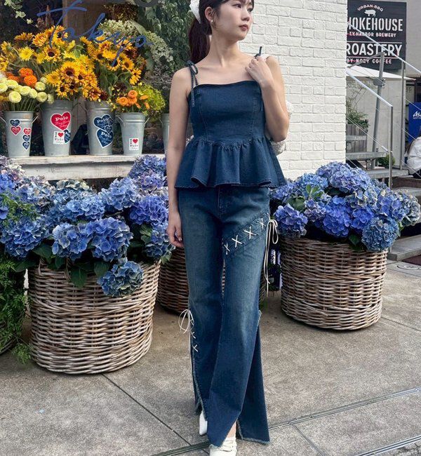  「【お揃いcollection】デニムビスチェ」|シャツ・ブラウス|