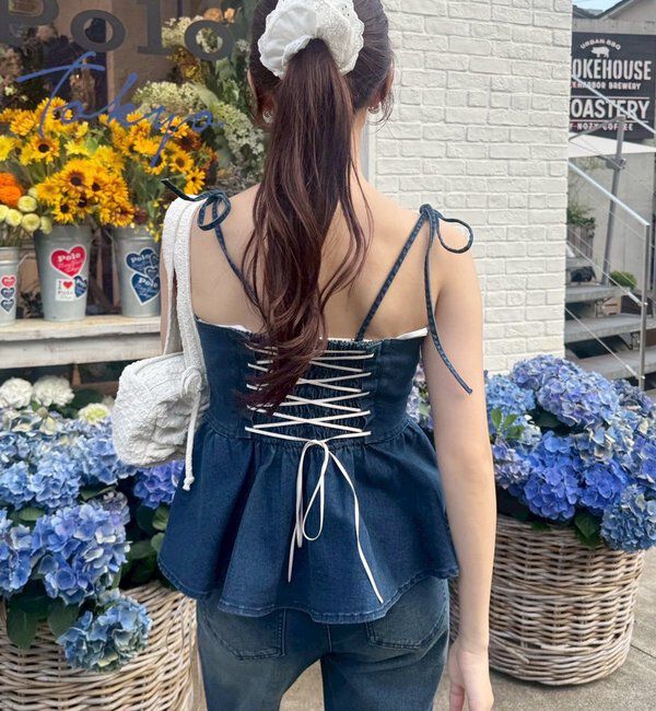  「【お揃いcollection】デニムビスチェ」|シャツ・ブラウス|