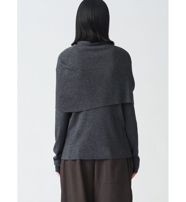 mizuiro ind「mizuiro ind ケープカラーリブプルオーバー」|ニット・セーター|