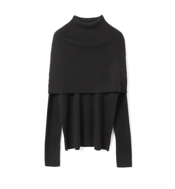 mizuiro ind「mizuiro ind ケープカラーリブプルオーバー」|ニット・セーター|ブラック