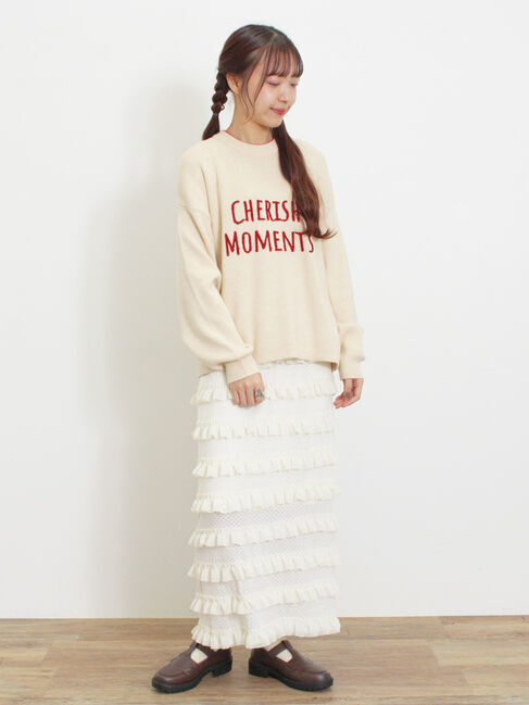 Samansa Mos2「◎レタリング配色ニット」|ニット・セーター|