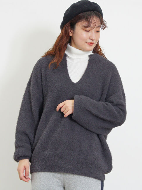 Samansa Mos2「◎シャギーキーネックニット」|ニット・セーター|