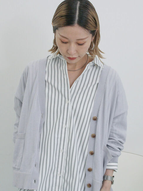 Samansa Mos2 blue「【イージーケア】マルチスタイルシャツ」|シャツ・ブラウス|