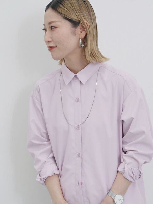 Samansa Mos2 blue「【イージーケア】マルチスタイルシャツ」|シャツ・ブラウス|