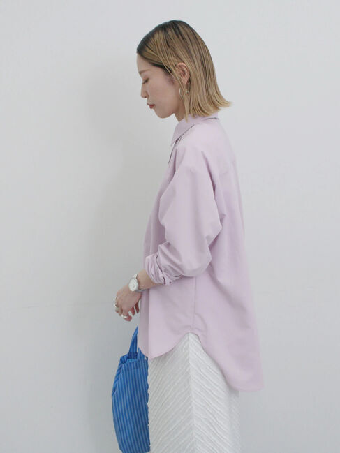 Samansa Mos2 blue「【イージーケア】マルチスタイルシャツ」|シャツ・ブラウス|