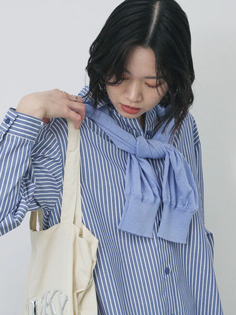 Samansa Mos2 blue「【イージーケア】マルチスタイルシャツ」|シャツ・ブラウス|