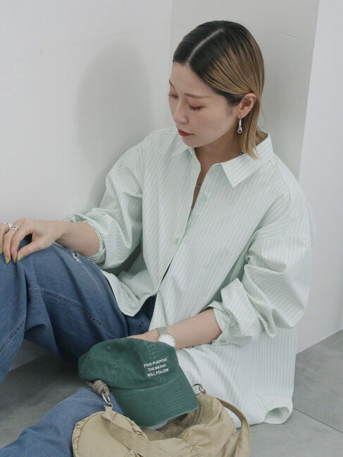 Samansa Mos2 blue「【イージーケア】マルチスタイルシャツ」|シャツ・ブラウス|ミント