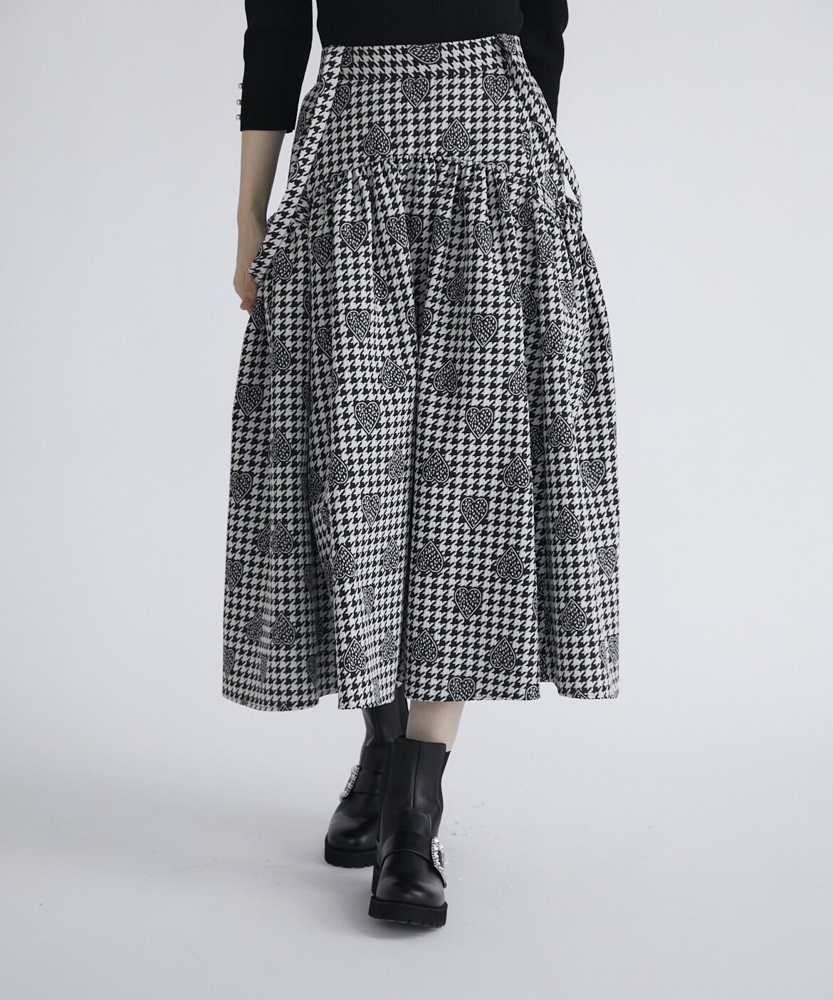 Maglie le cassetto「千鳥&times;ハートジャガードスカート」|フレア|