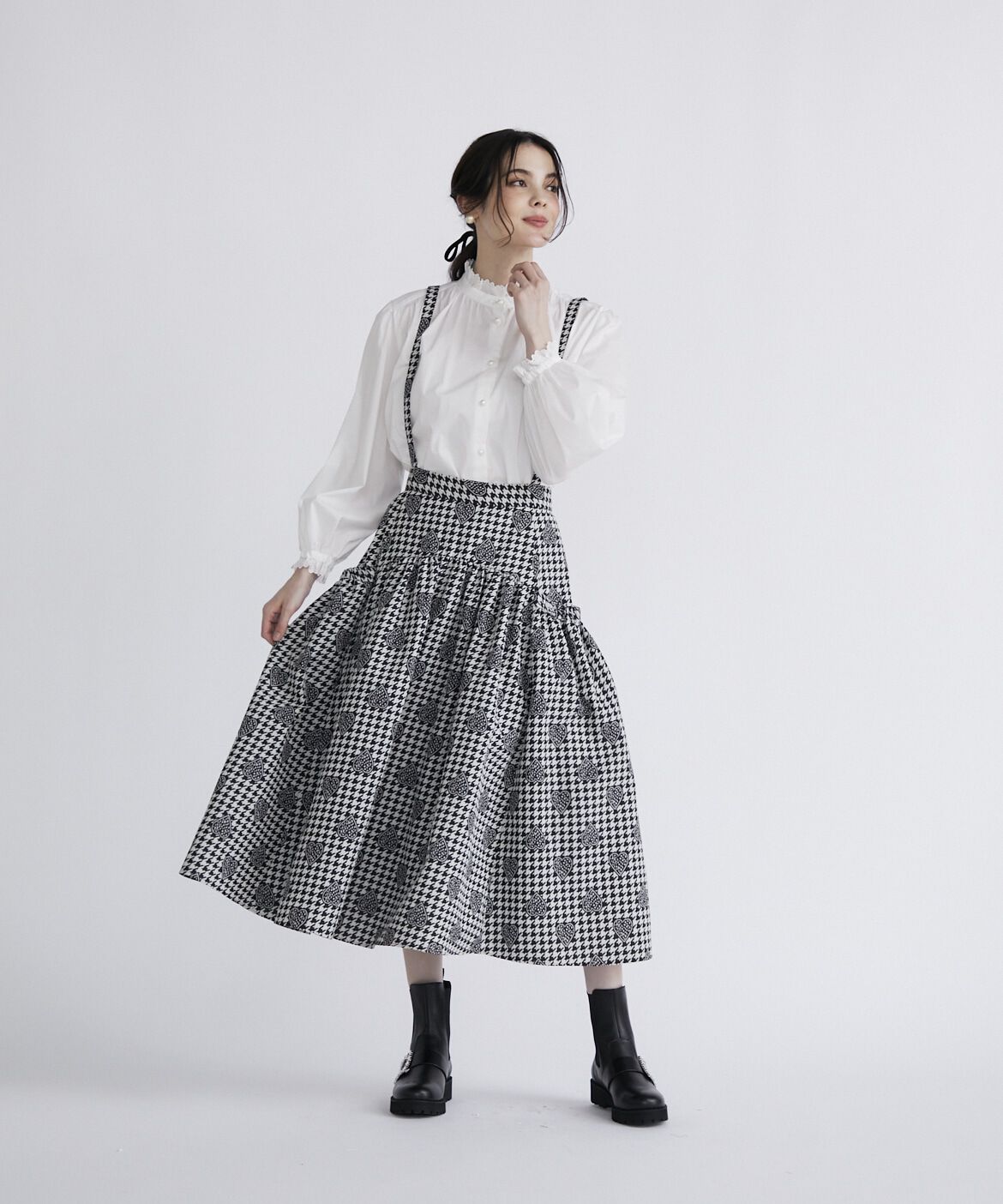 Maglie le cassetto「千鳥&times;ハートジャガードスカート」|フレア|
