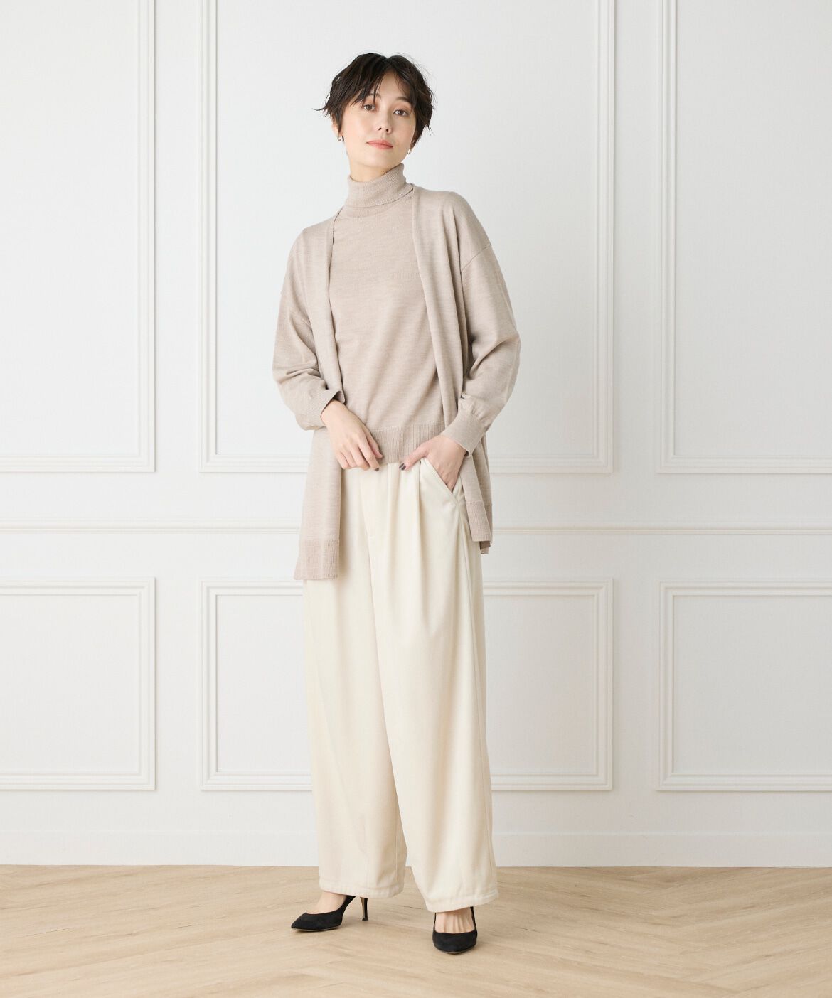 DAY by DAY it&rsquo;s international「ウォッシャブルウール着流しロングカーディガン《HARMONY》」|カーディガン|