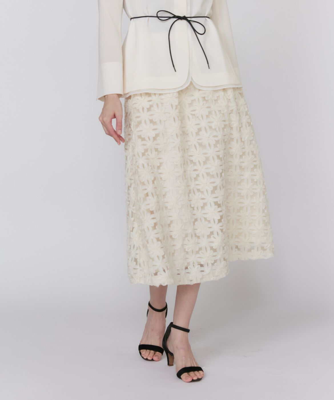 Maglie le cassetto「3Dフラワーチュールスカート」|フレア|