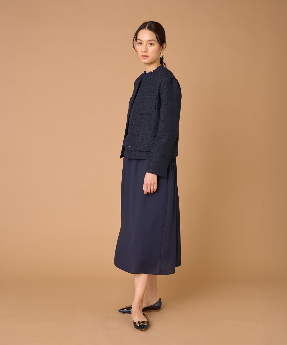 7-IDconcept.「ツイードノーカラージャケット」|ノーカラージャケット|