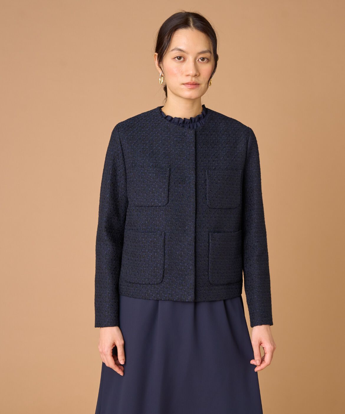 7-IDconcept.「ツイードノーカラージャケット」|ノーカラージャケット|