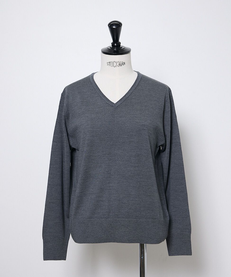 INED「FF30ゲージ Vネックニット」|ニット・セーター|