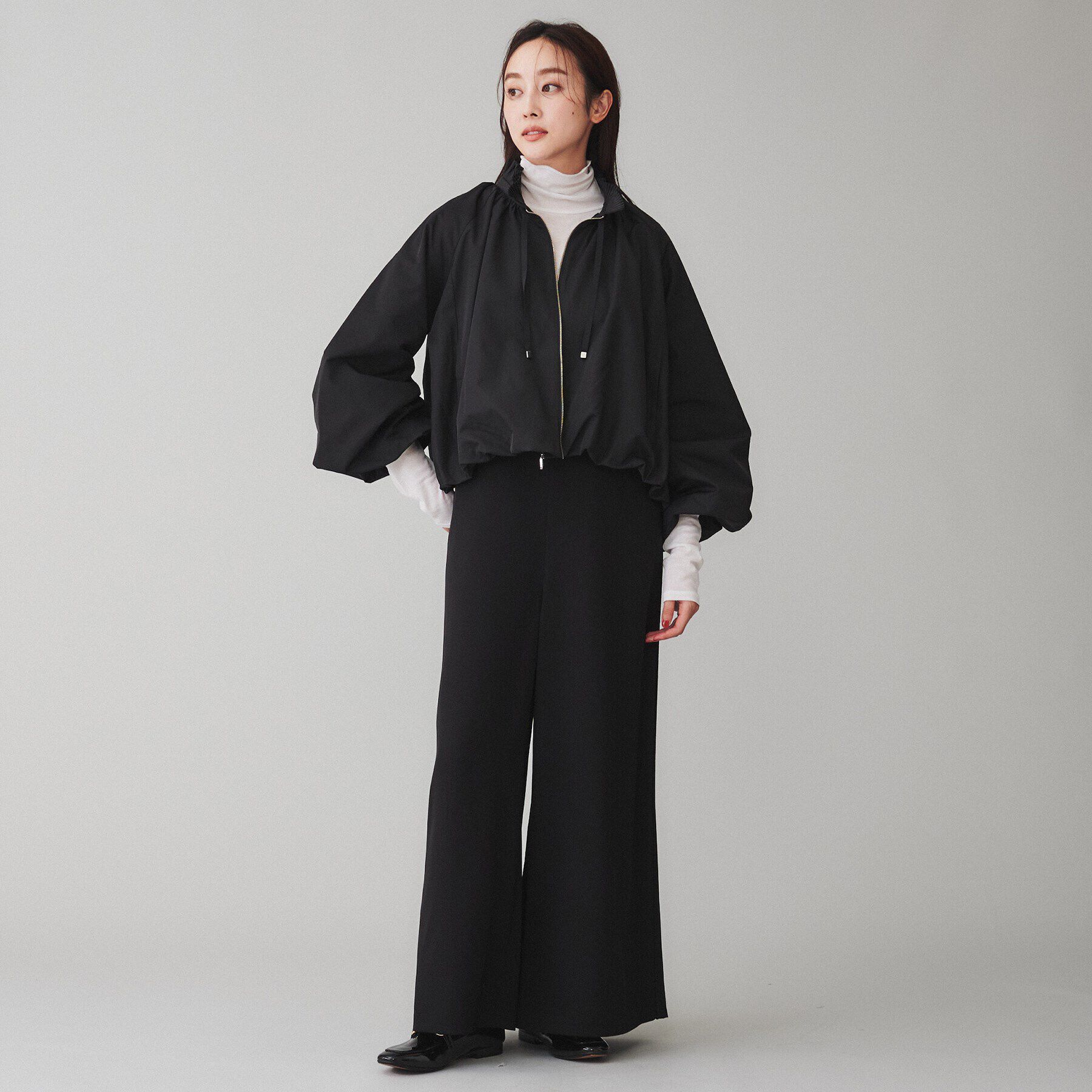 UNTITLED「【MARILYN MOON】プリーツツイルバルーンブルゾン」|テーラードジャケット|