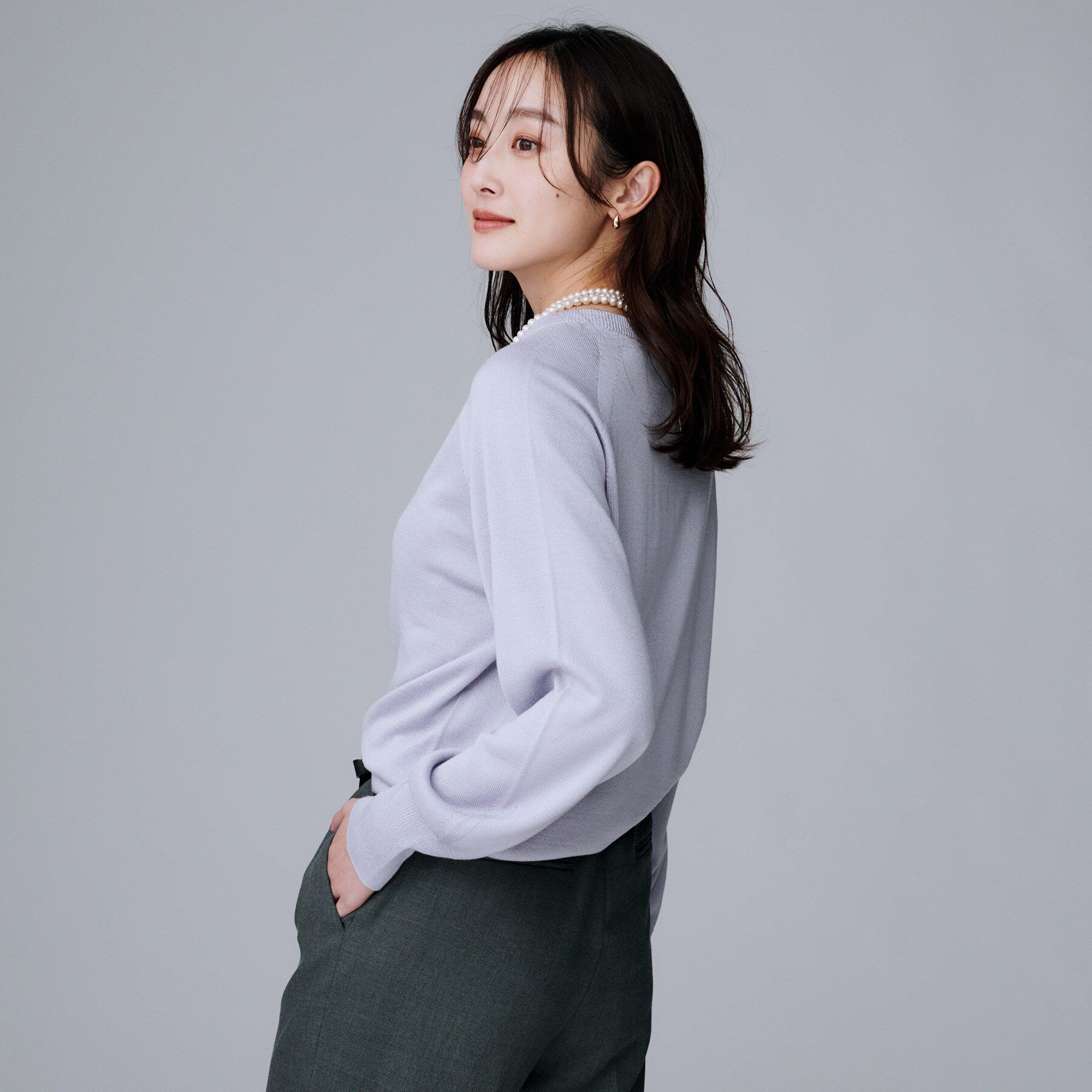 UNTITLED「【8色展開／コンパクト丈】レーヨン混 コクーンニット」|ニット・セーター|