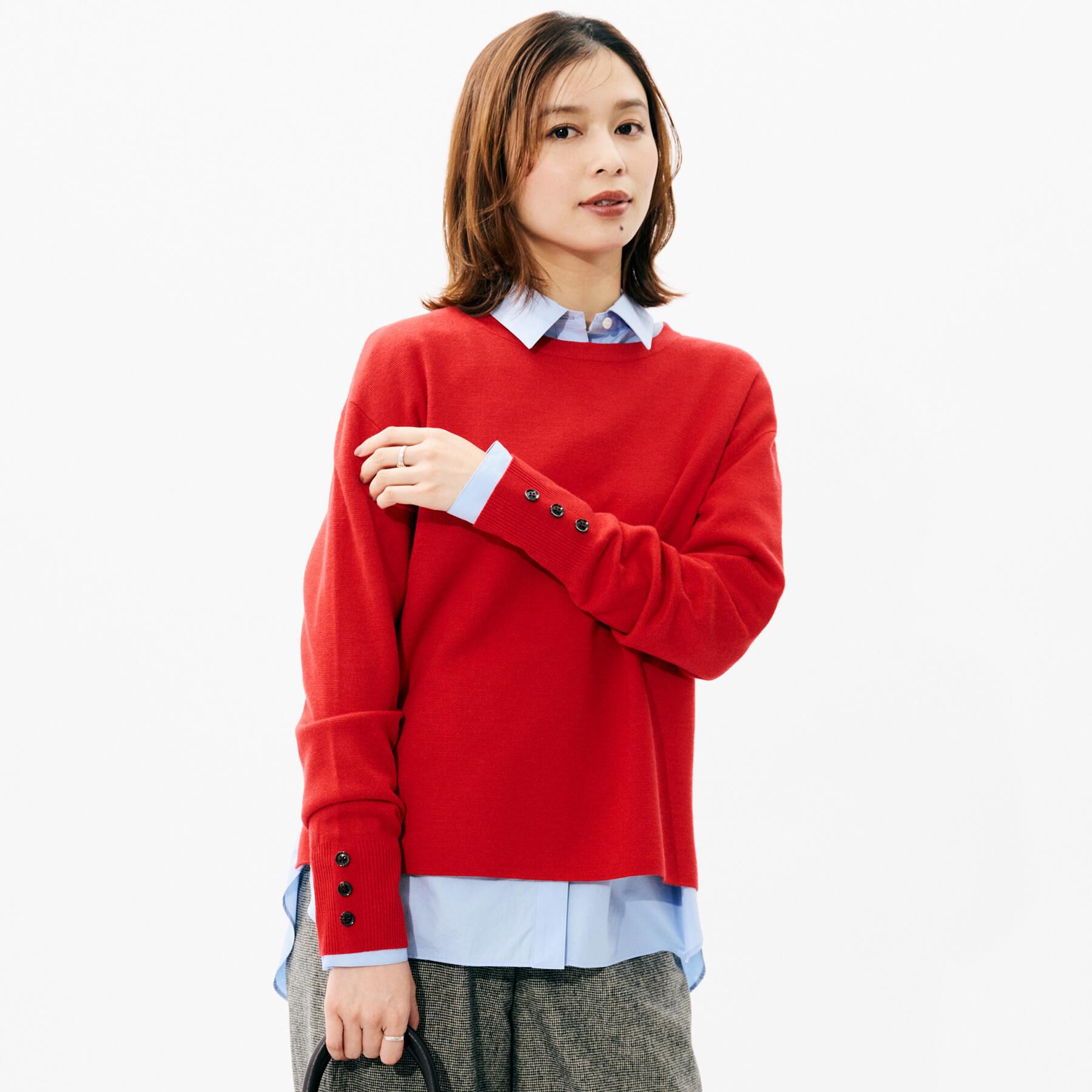 UNTITLED「【アンサンブル可/きれいめ】ウールミラノリブニット」|ニット・セーター|