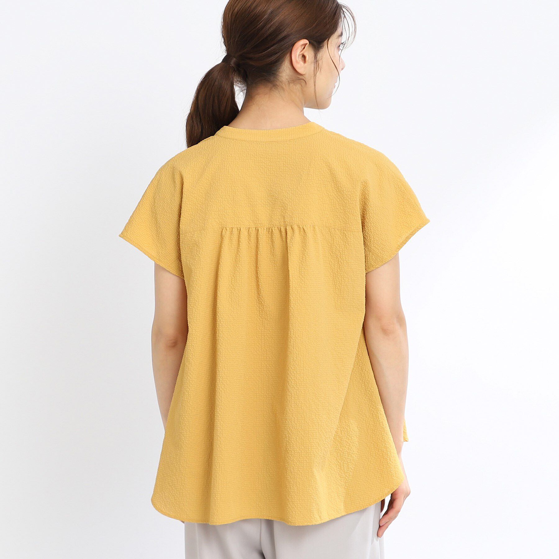 Reflect「【SALE／E‐QUALITY／手洗い可】涼し気スキッパーブラウス」|シャツ・ブラウス|