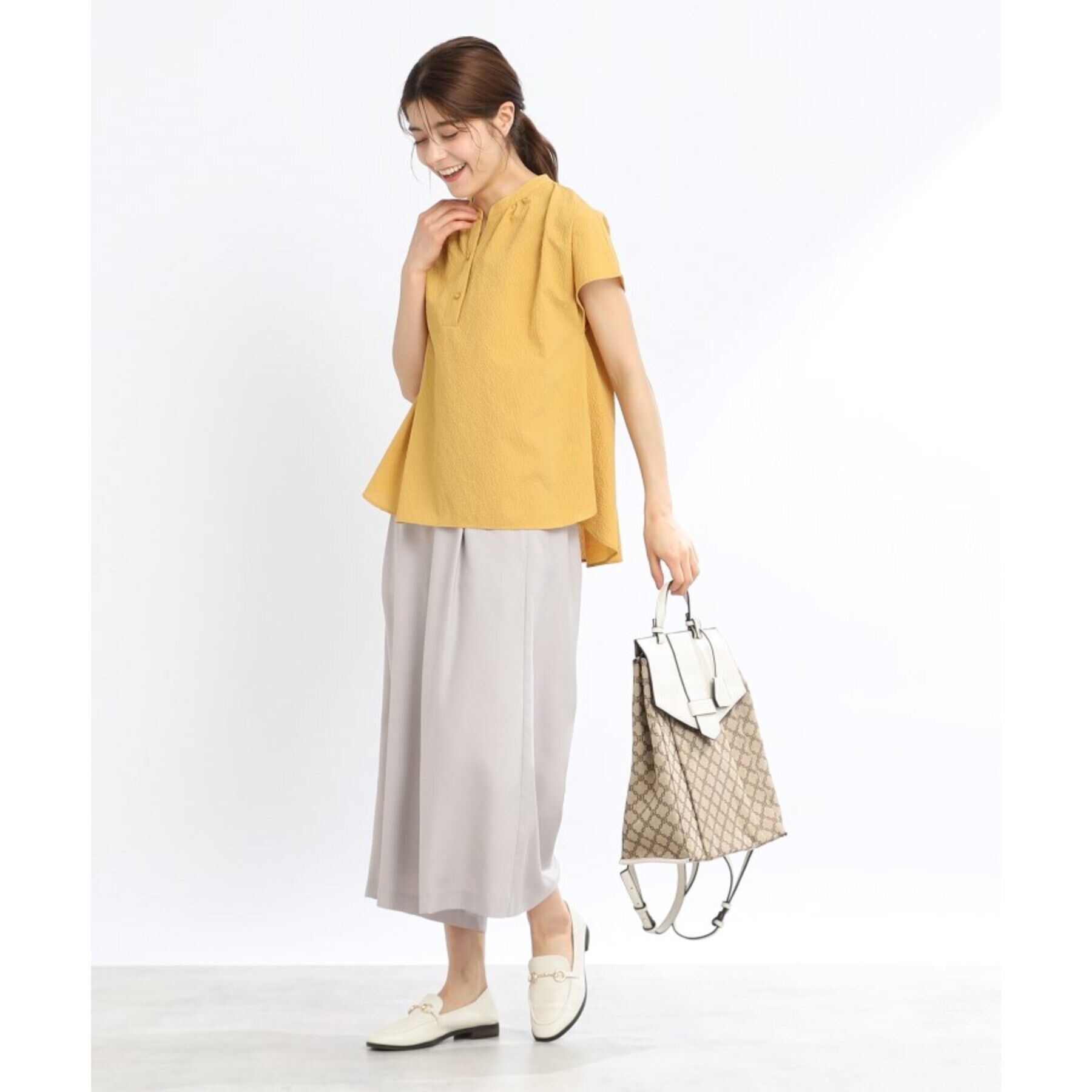 Reflect「【SALE／E‐QUALITY／手洗い可】涼し気スキッパーブラウス」|シャツ・ブラウス|