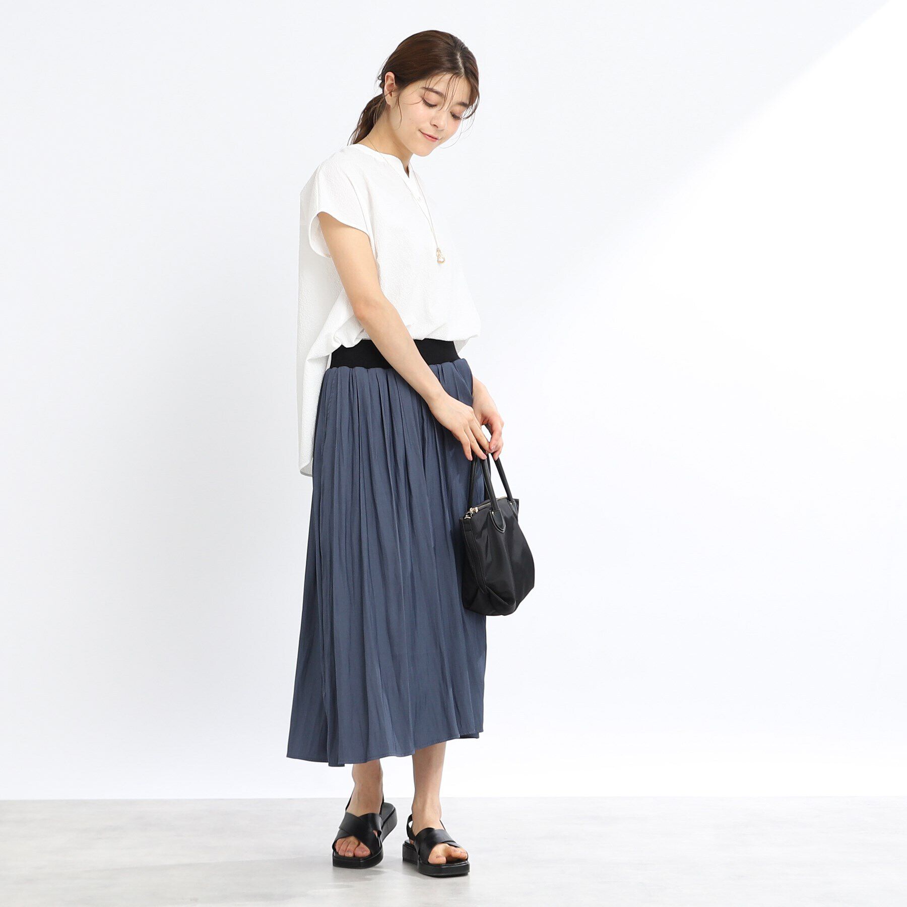 Reflect「【SALE／E‐QUALITY／手洗い可】涼し気スキッパーブラウス」|シャツ・ブラウス|