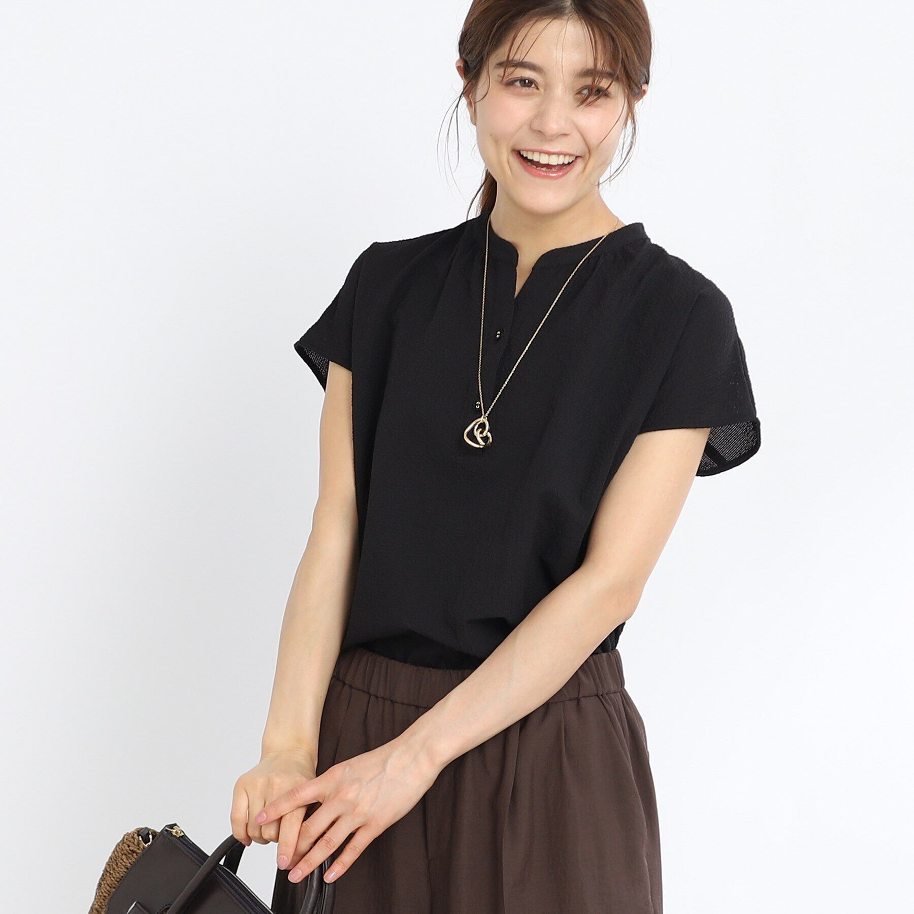 Reflect「【SALE／E‐QUALITY／手洗い可】涼し気スキッパーブラウス」|シャツ・ブラウス|