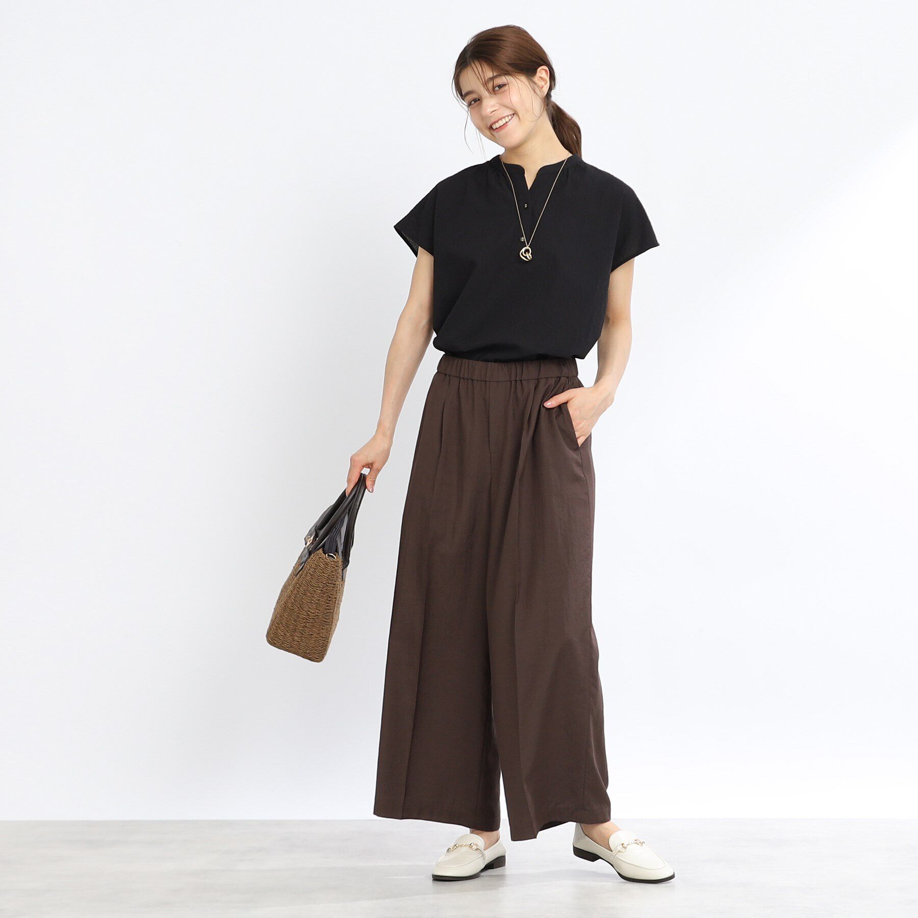 Reflect「【SALE／E‐QUALITY／手洗い可】涼し気スキッパーブラウス」|シャツ・ブラウス|