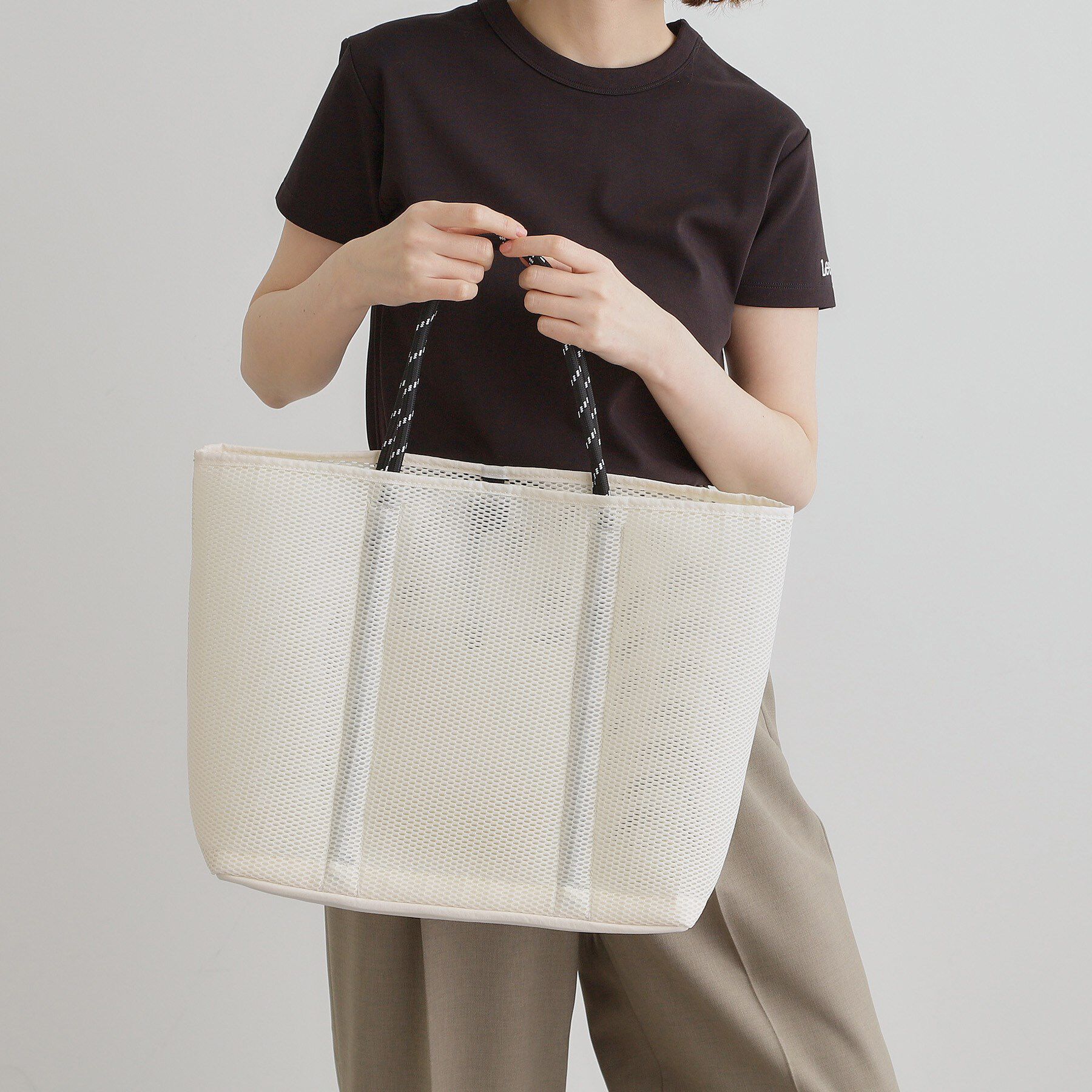 grove「メッシュパラコードハンドルトート」|トートバッグ|オフホワイト(003