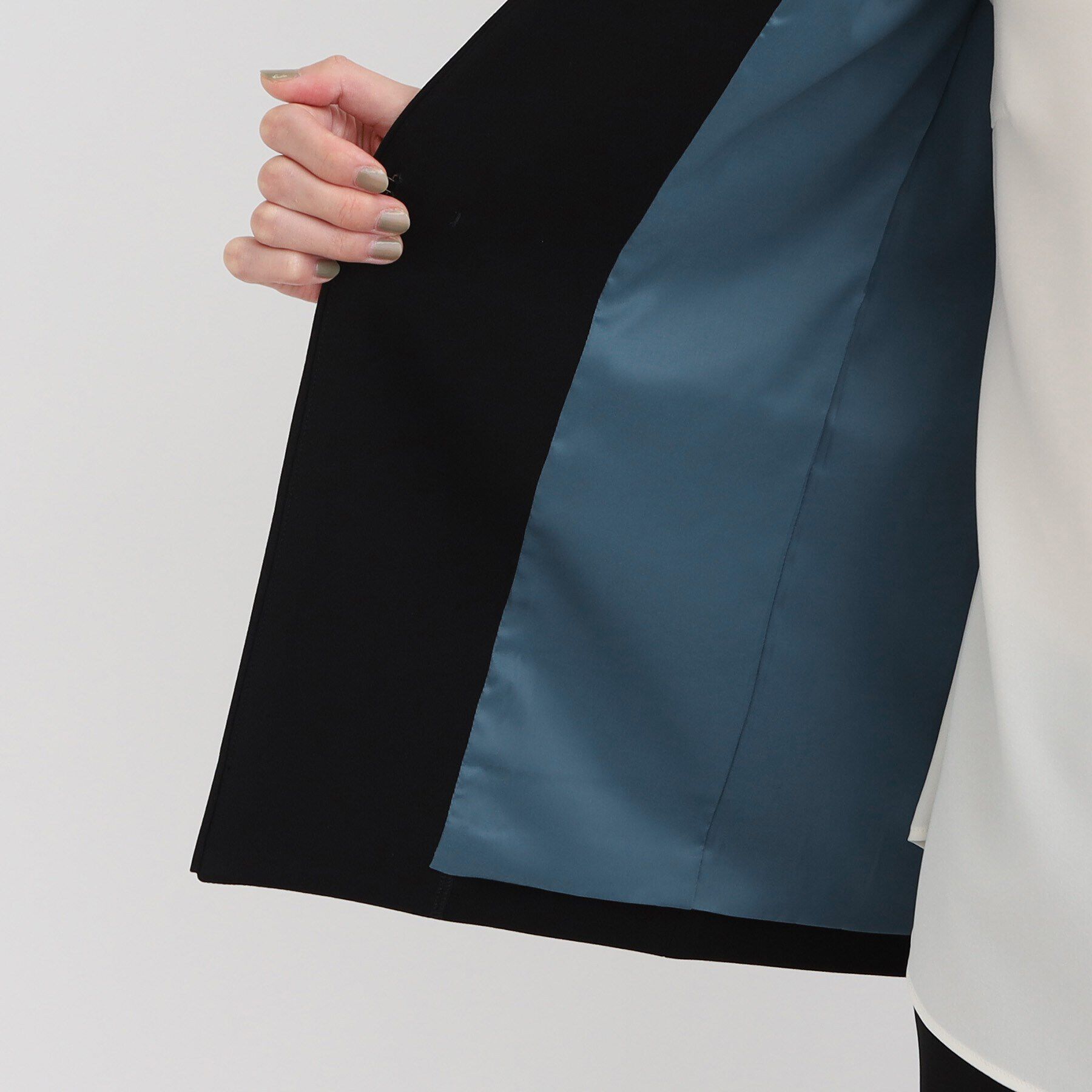 INDIVI「【洗える／日本製／定番スーツ】トリアセテート混ストレッチノーカラージャケット」|スーツ|